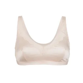 100% Pure Silk and Organic Cotton Wireless Bra - Champagne