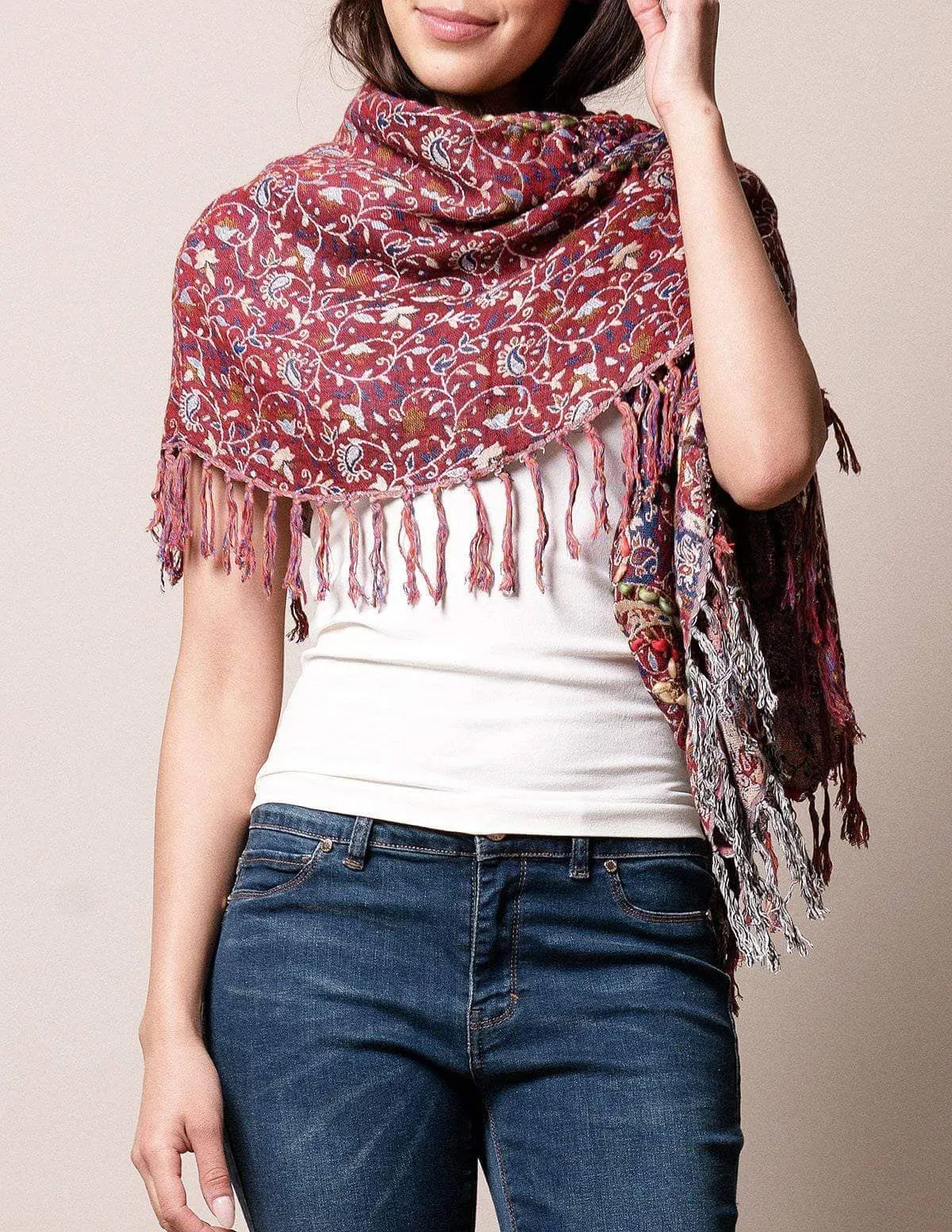 3-in-1 Jaipur Wrap - Ruby