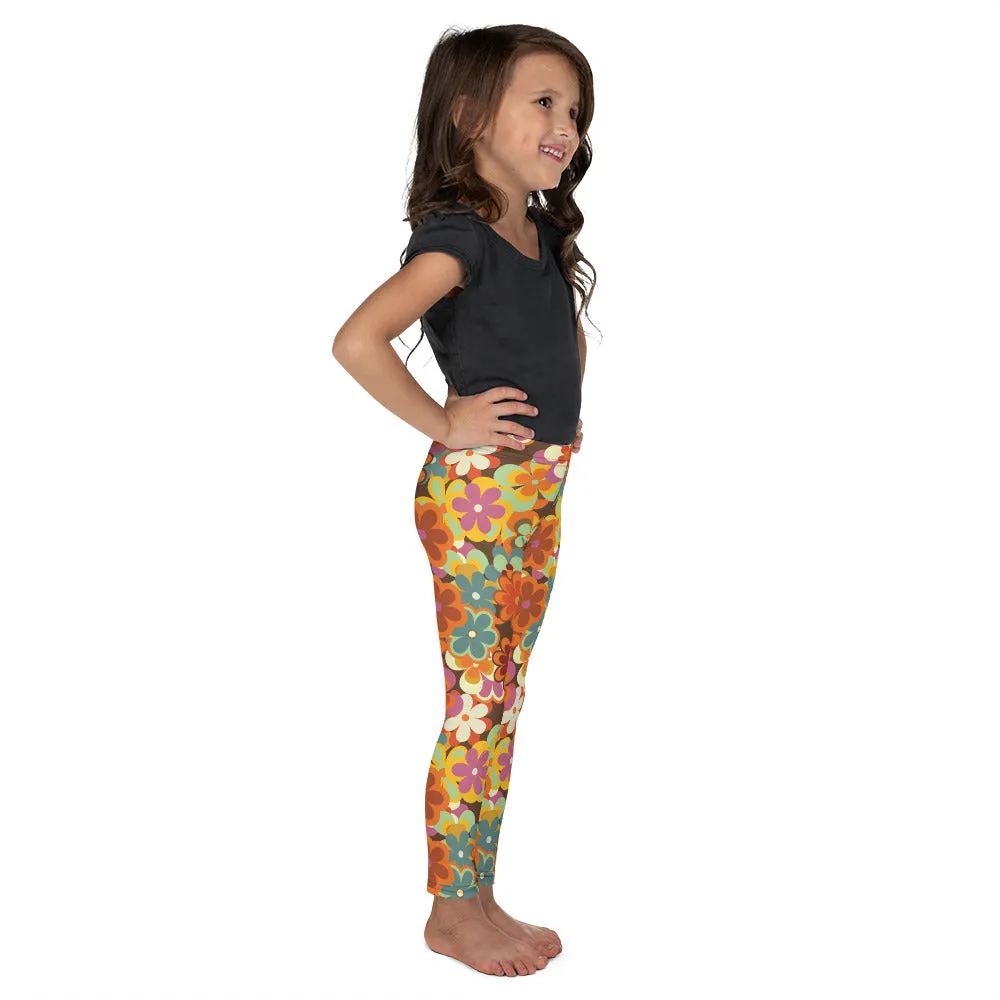 70s Flower Pattern Kid's Leggings