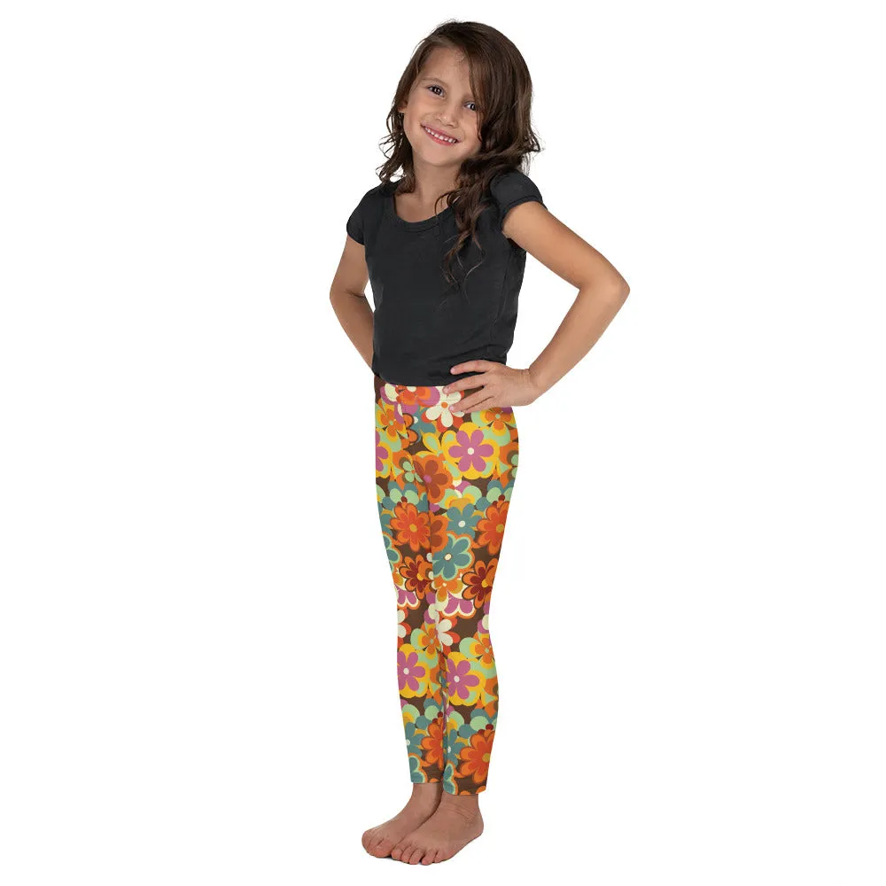 70s Flower Pattern Kid's Leggings