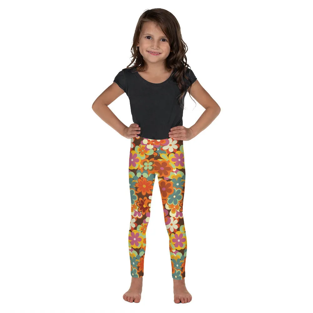 70s Flower Pattern Kid's Leggings