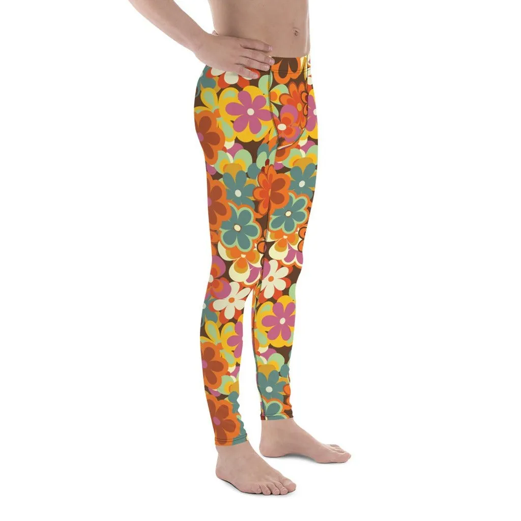 70s Flower Pattern Men's Leggings