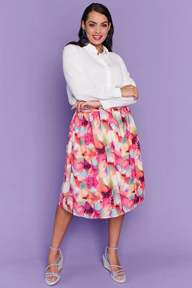 Ada Floral Painting Skirt