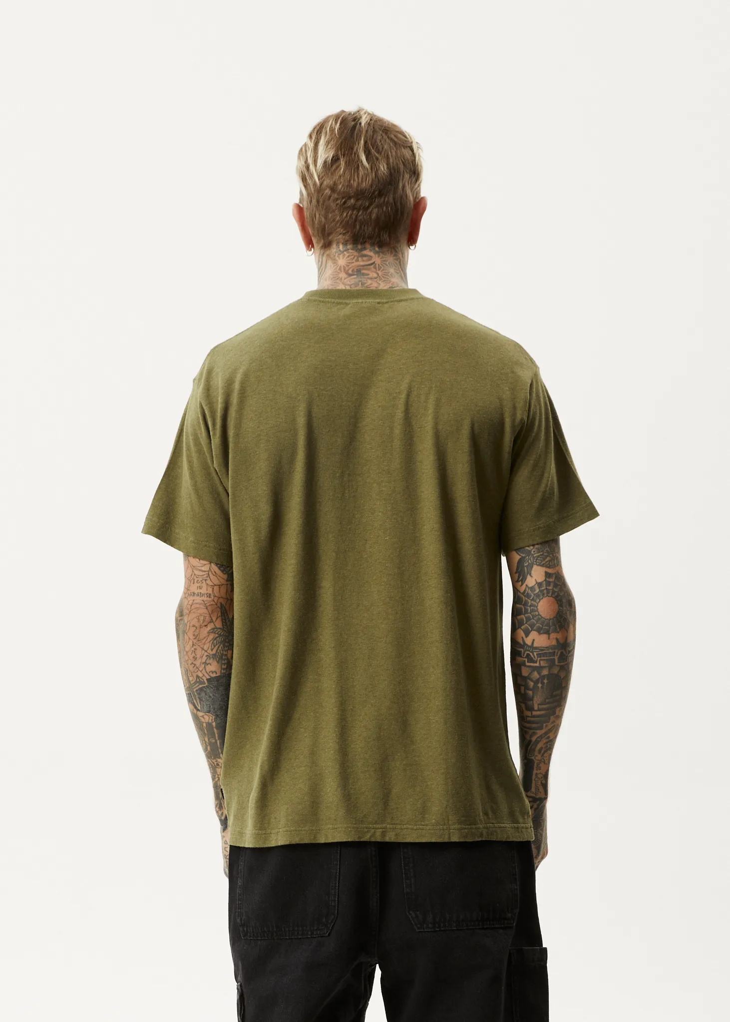 AFENDS Mens Let It Grow - Boxy T-Shirt - Military