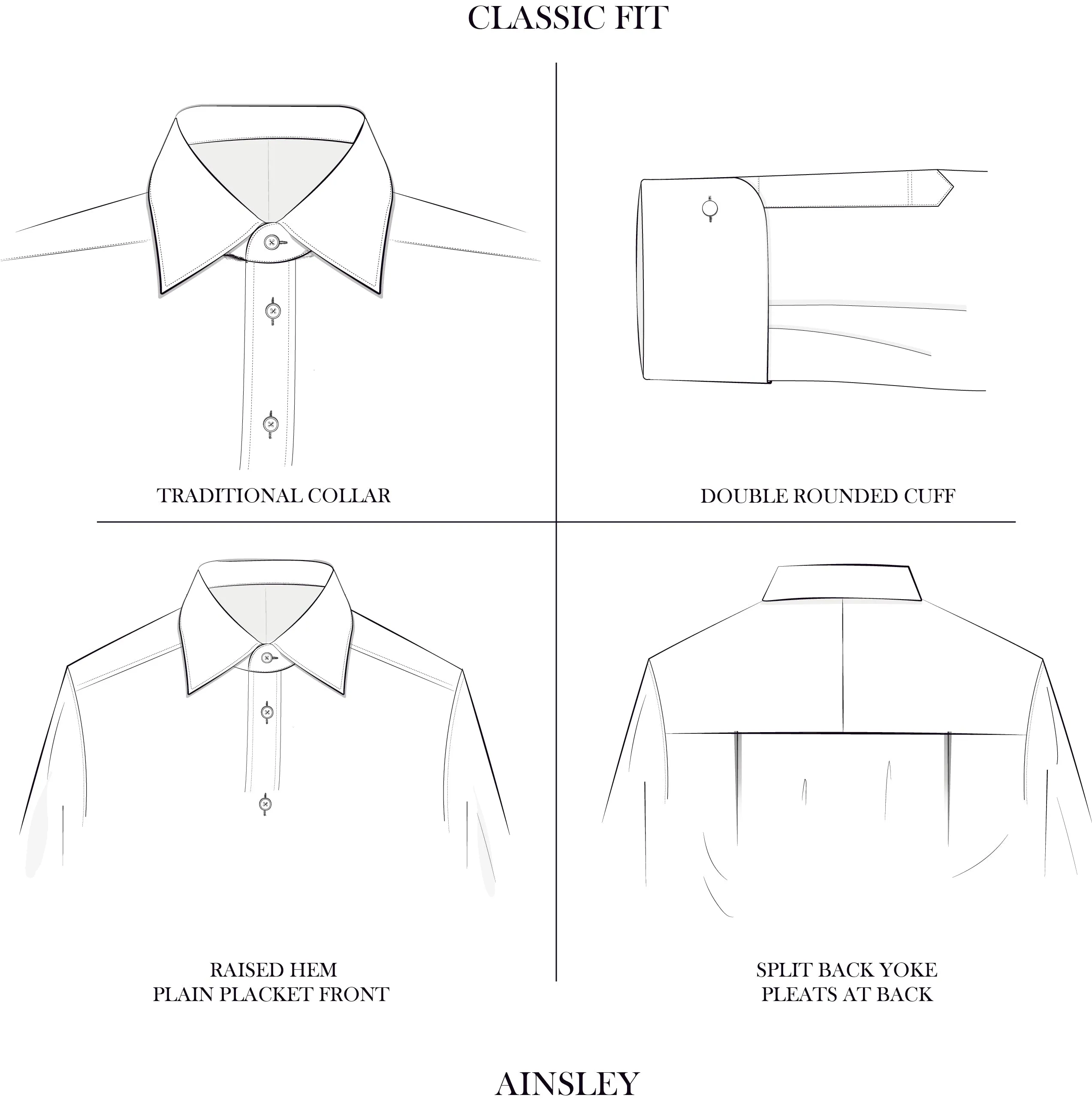 Ainsley Blue and White Herringbone Shirt