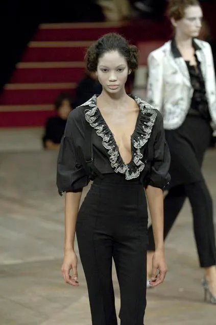 ALEXANDER MCQUEEN BLACK CAPRI PANTS WITH BRACES SUSPENDERS SS 2007