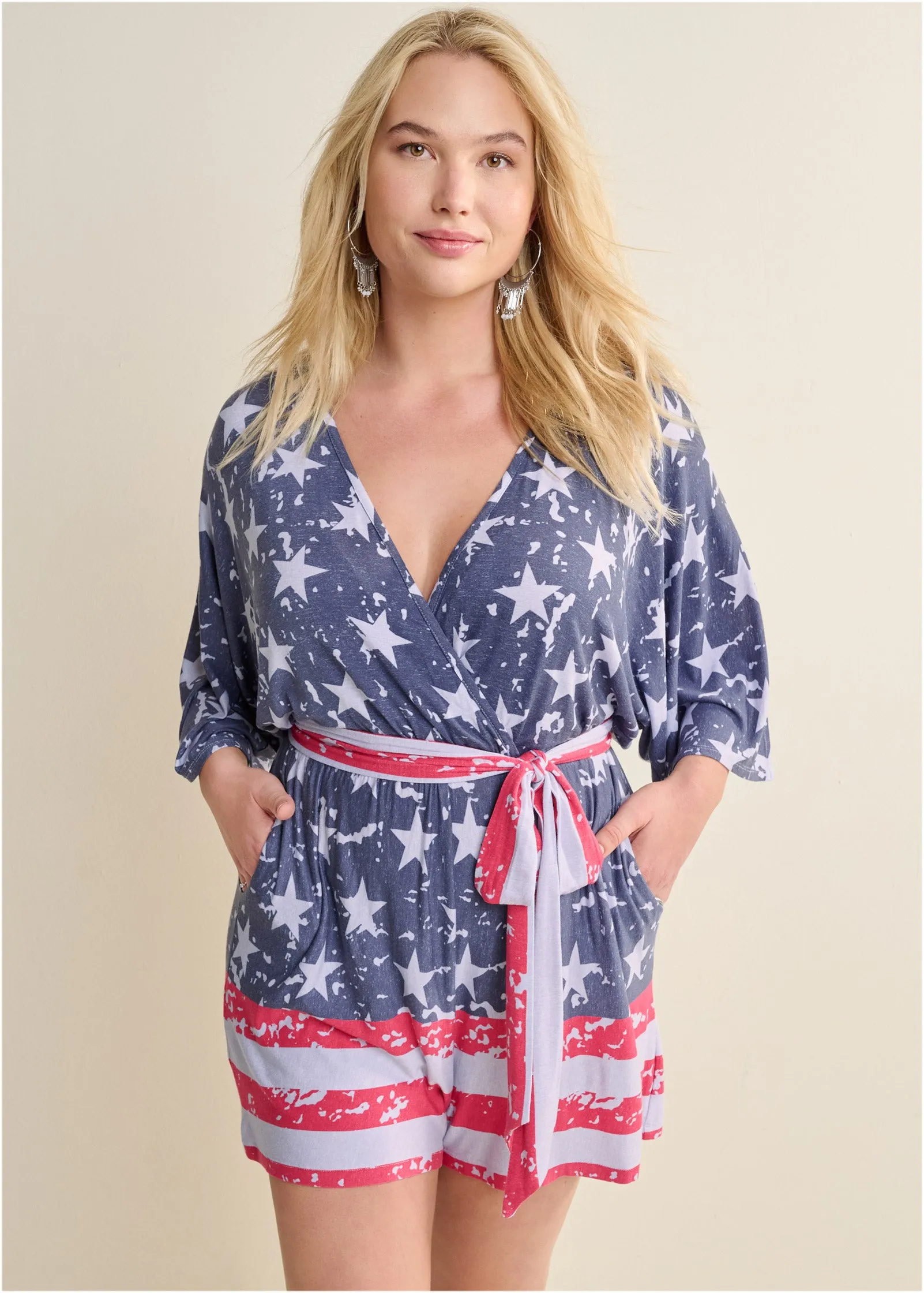 Americana Romper  - Blue Multi