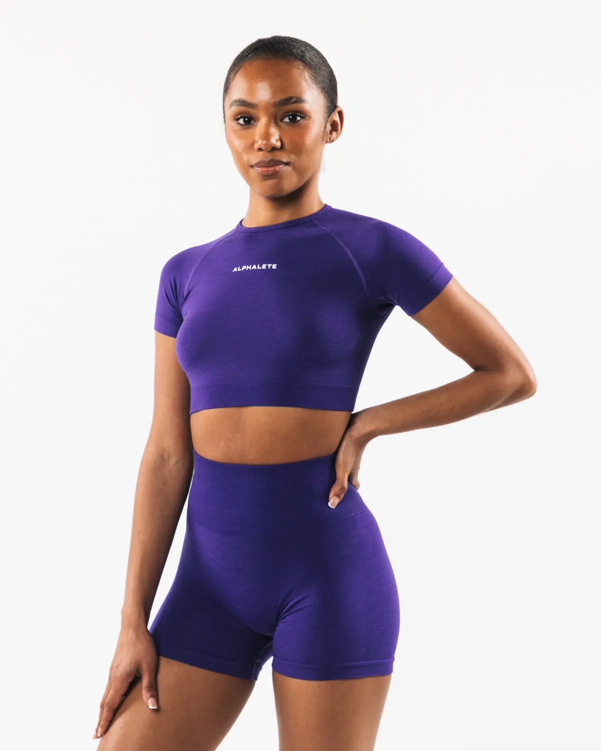 Amplify SS Crop - Electric Purple