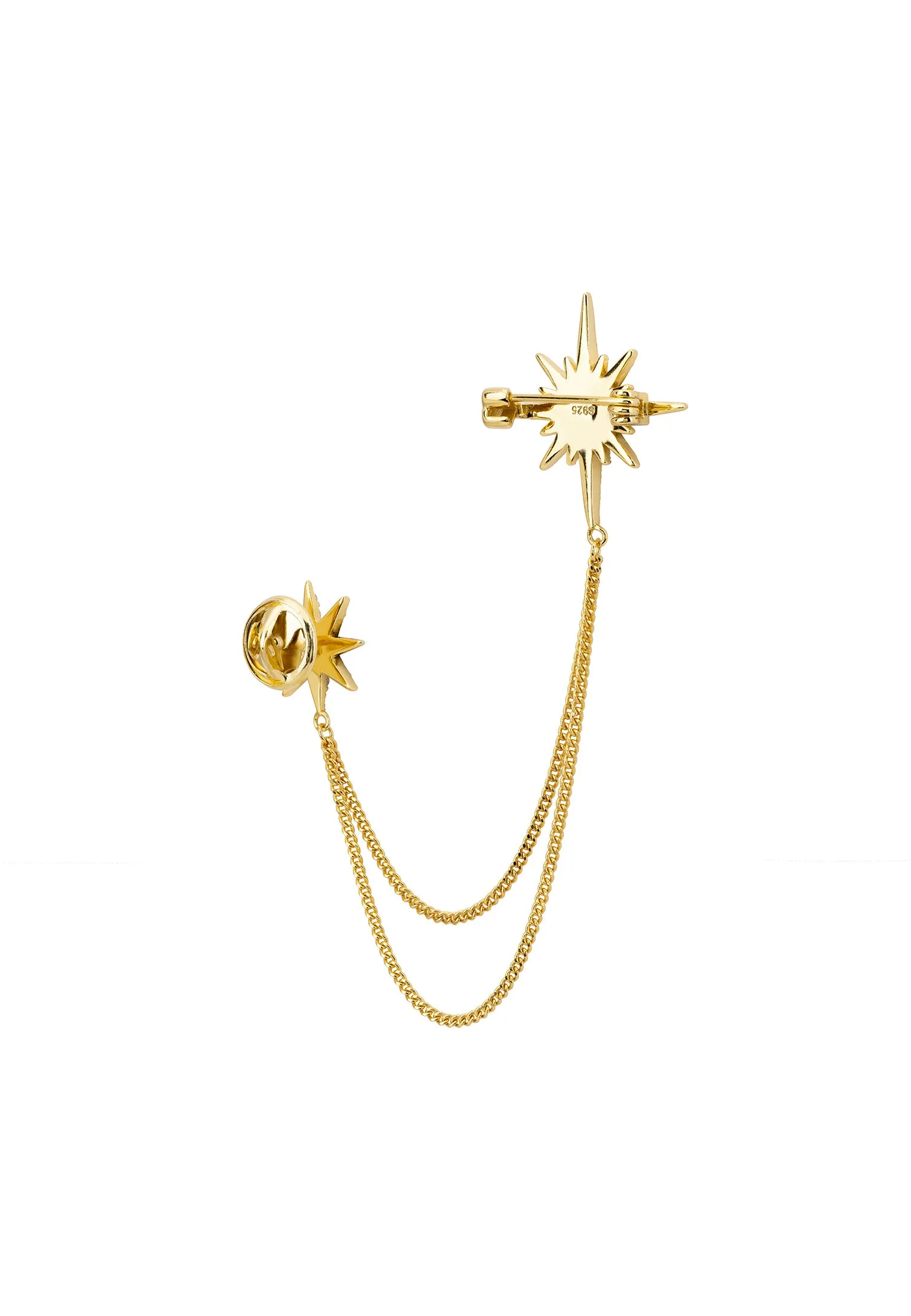 Andromeda Starburst Brooch With Pin Gold