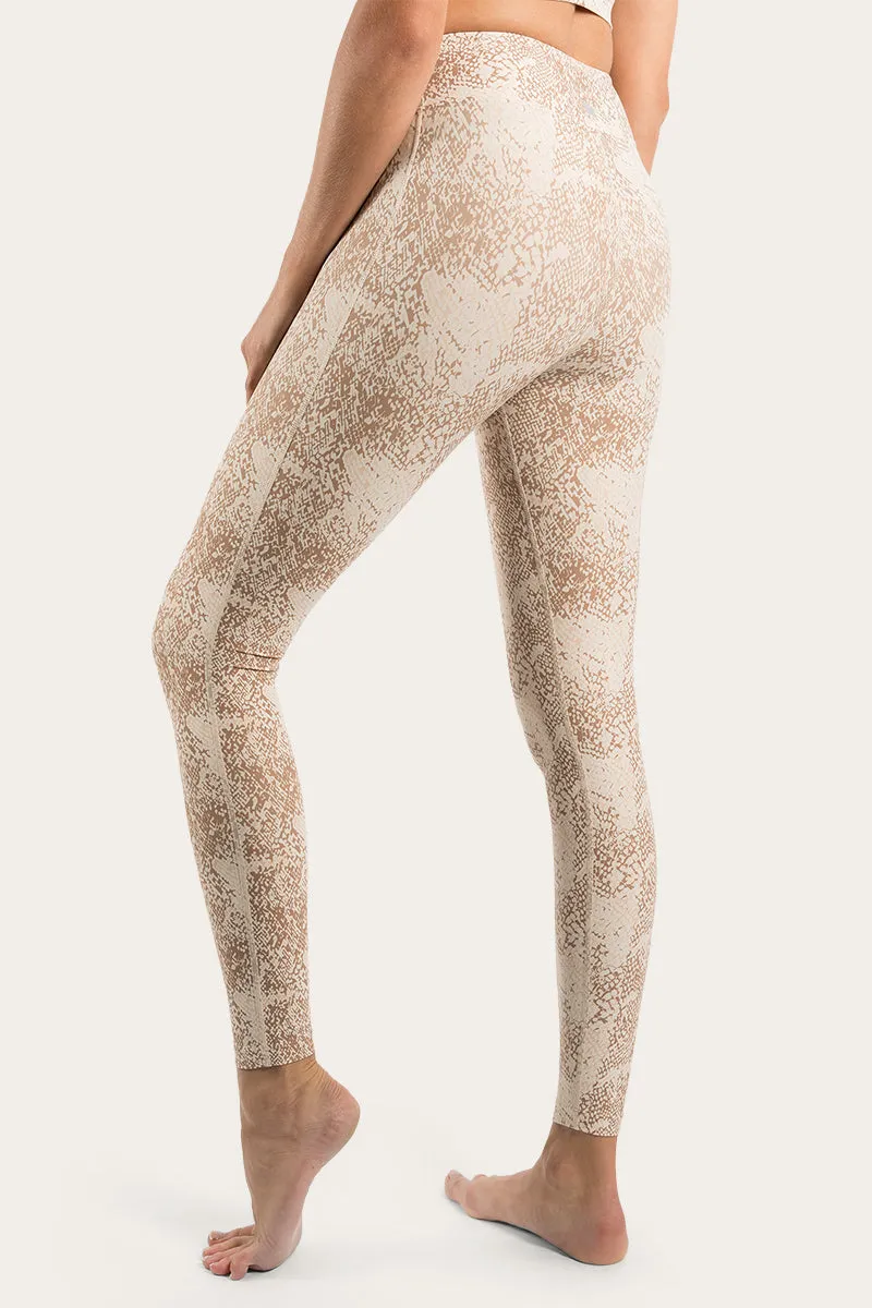 Anika Womens Full length Tights - Snake Skin Almond