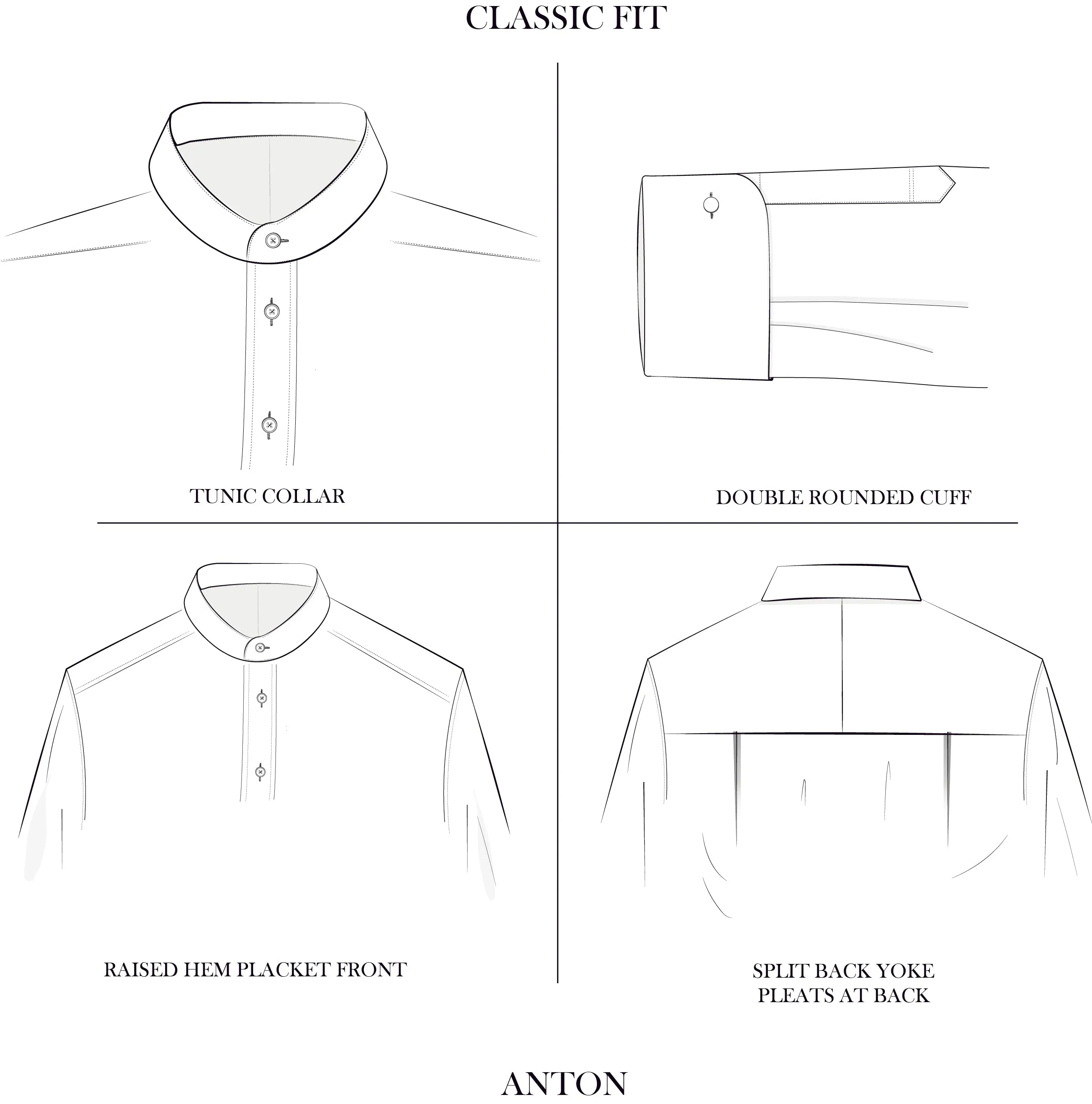 Anton White Poplin Cotton Tunic Shirt