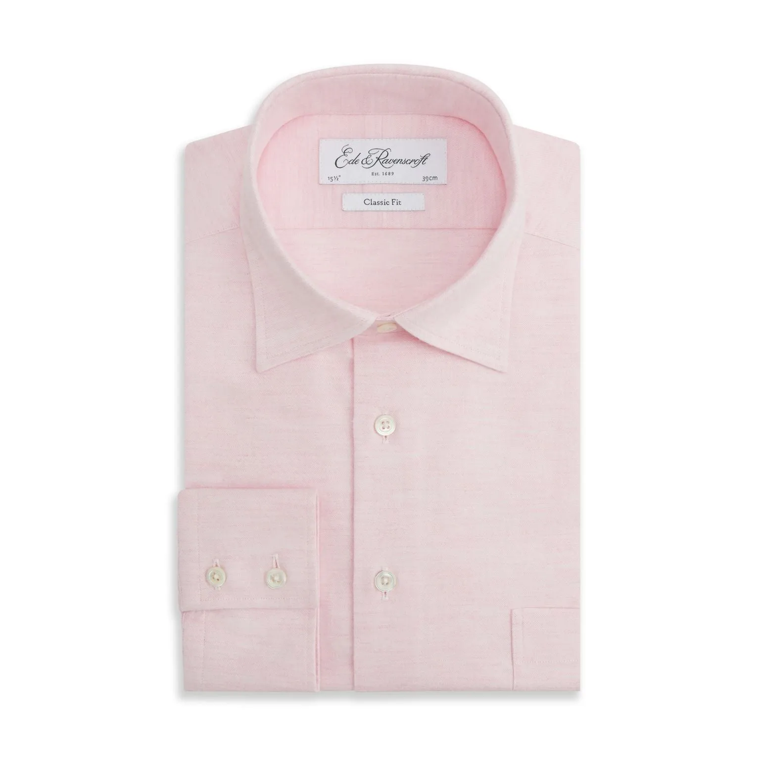 Aragon Pale Pink Cotton Cashmere Twill Shirt