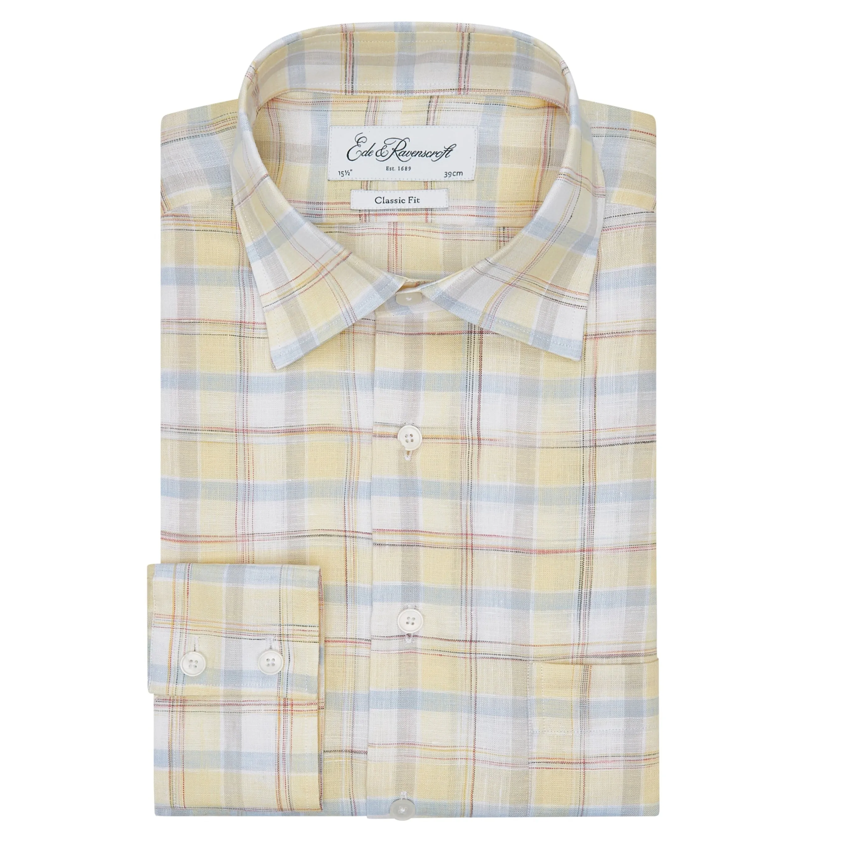 Aragon Yellow Blue Large Check Shirt