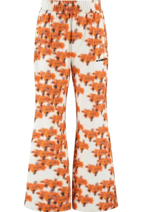 Ashluxe Female Printed Track Pant Orange Flower Aop