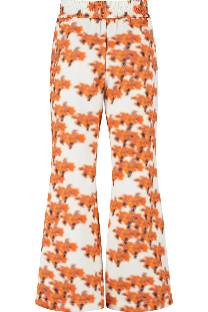 Ashluxe Female Printed Track Pant Orange Flower Aop