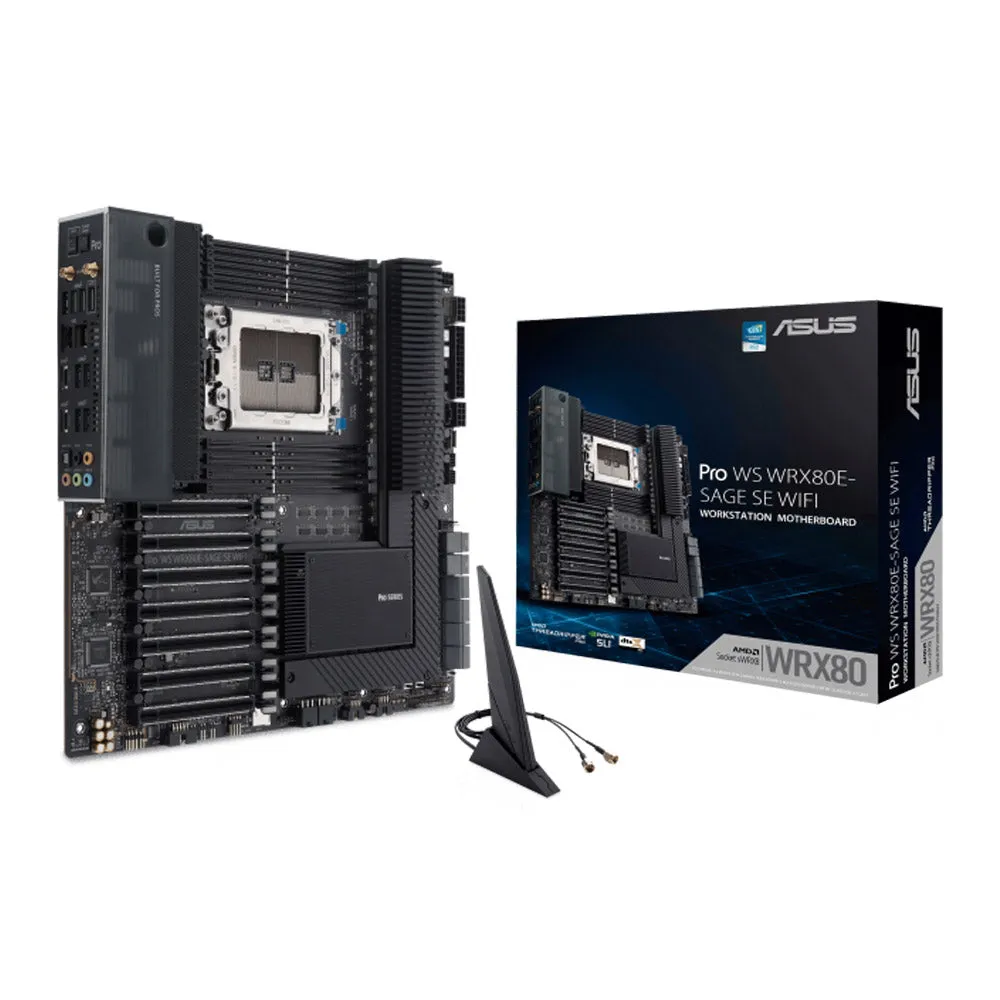 ASUS Pro WS WRX80E-SAGE SE WIFI AMD AM4 E-ATX Workstation Motherboard with PCIe 4.0 and USB-C Port