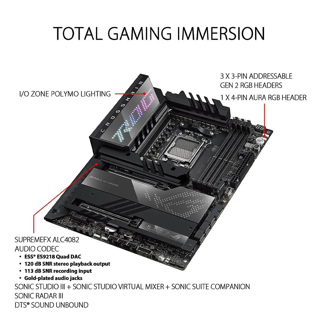 ASUS ROG CROSSHAIR X670E HERO WIFI AMD AM5 ATX Motherboard