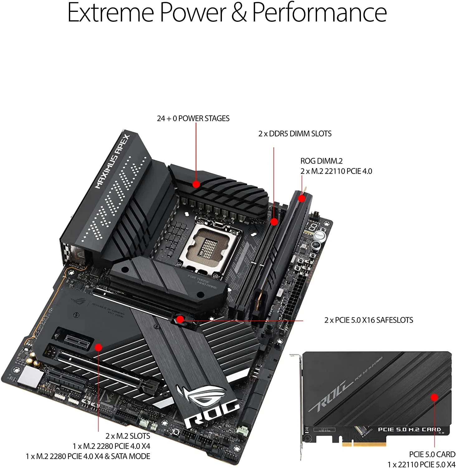 ASUS ROG MAXIMUS Z690 APEX WIFI Intel Z690 LGA 1700 ATX Motherboard with PCIe 5.0 WIFI 6E and USB-C