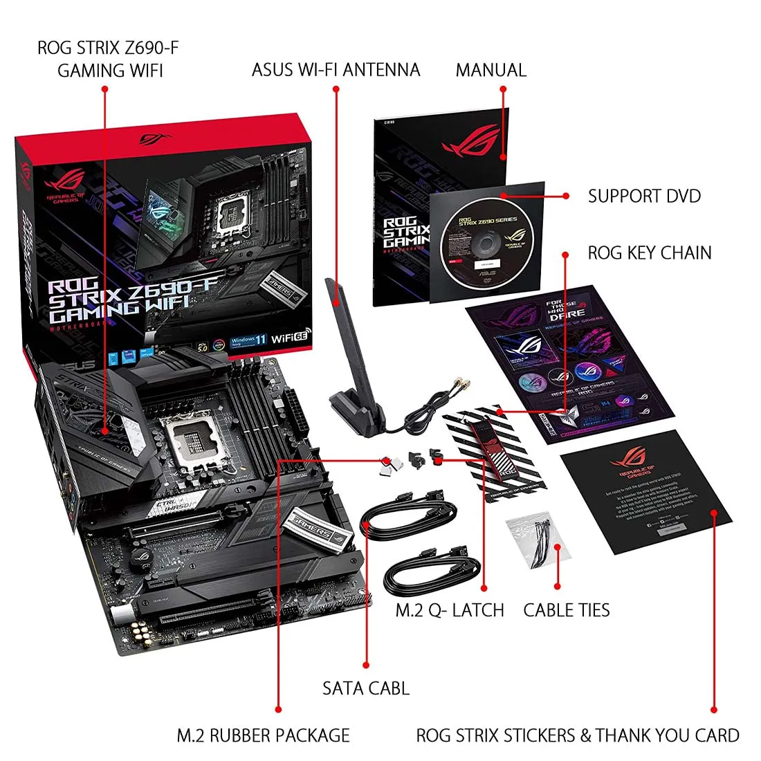 ASUS ROG STRIX Z690-F GAMING WIFI Intel Z690 LGA 1700 ATX Motherboard with PCIe 5.0 WIFI 6E and Four M.2 Slots