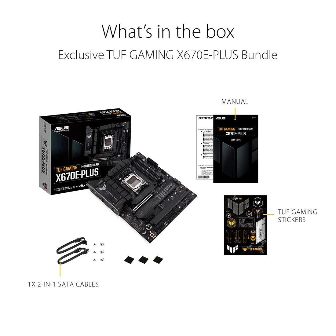 ASUS TUF GAMING X670E-PLUS AMD AM5 ATX Gaming Motherboard with DDR5 and PCIe 5.0