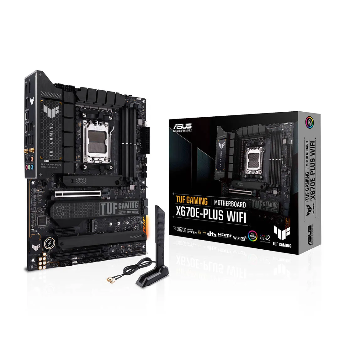 ASUS TUF GAMING X670E-PLUS WIFI AMD AM5 ATX Gaming Motherboard with DDR5 and PCIe 5.0