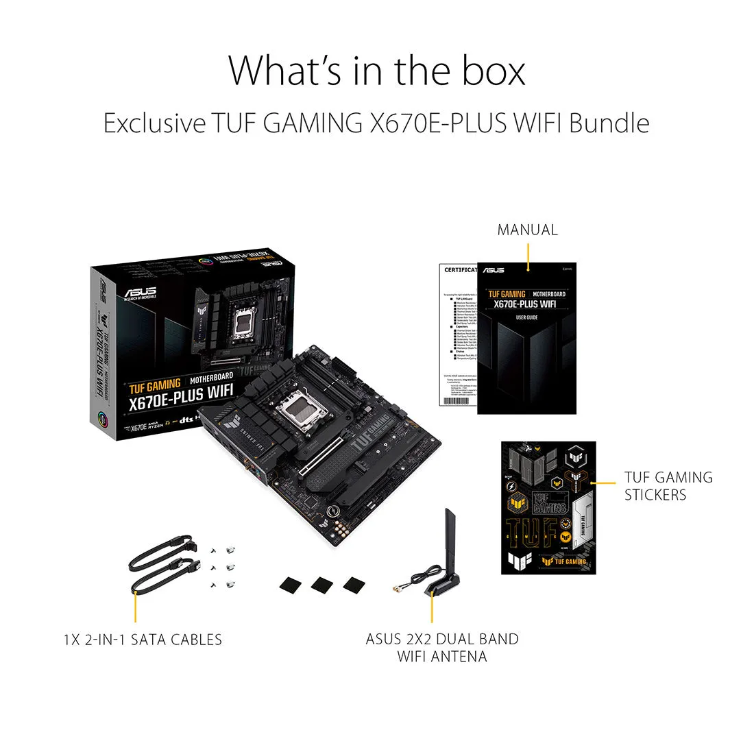 ASUS TUF GAMING X670E-PLUS WIFI AMD AM5 ATX Gaming Motherboard with DDR5 and PCIe 5.0