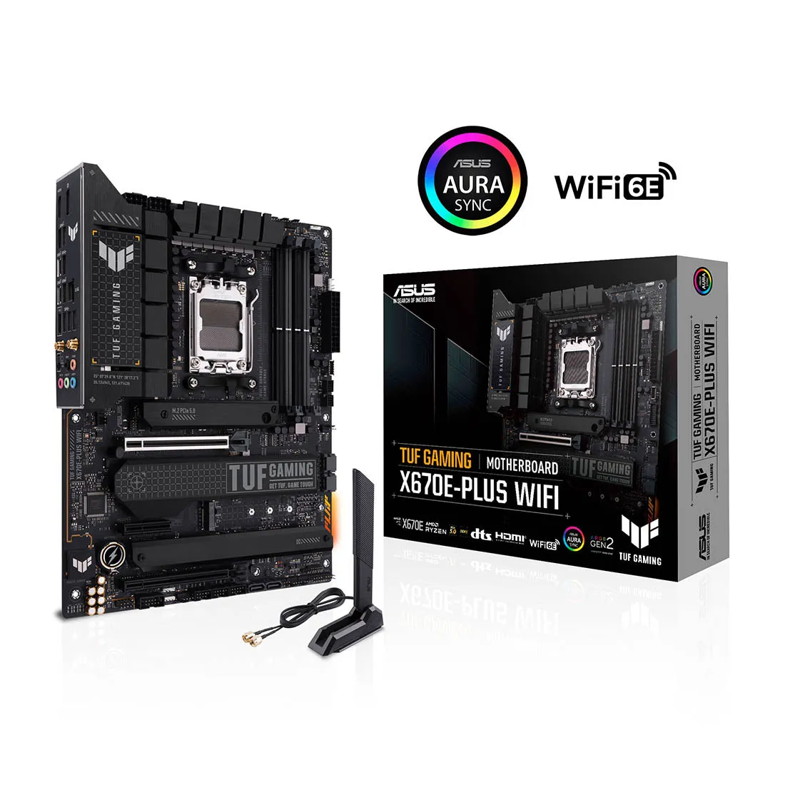 ASUS TUF GAMING X670E-PLUS WIFI AMD AM5 ATX Gaming Motherboard with DDR5 and PCIe 5.0