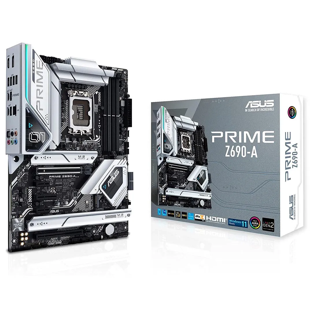 ASUS Z690 PRIME Z690-A Intel Z690 LGA 1700 DDR5 ATX Motherboard with PCIe 5.0 Thunderbolt 4 Header and Four M.2 Slots