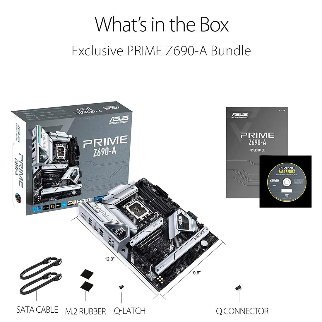 ASUS Z690 PRIME Z690-A Intel Z690 LGA 1700 DDR5 ATX Motherboard with PCIe 5.0 Thunderbolt 4 Header and Four M.2 Slots