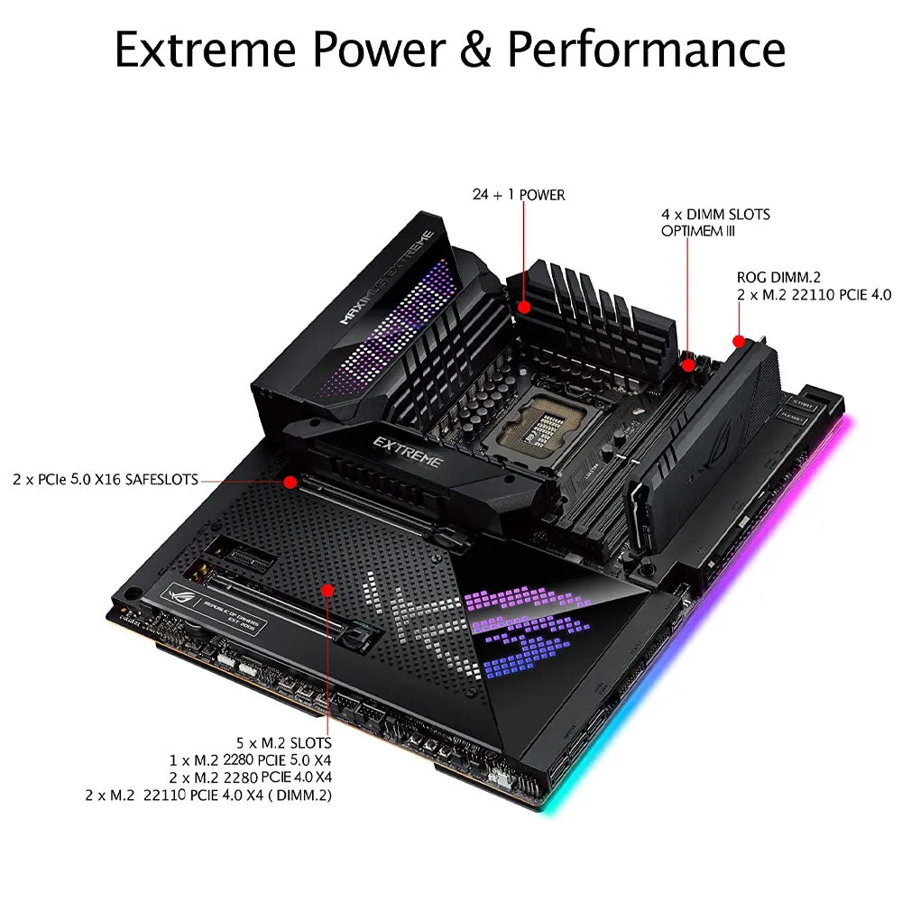 ASUS Z690 ROG MAXIMUS Z690 Extreme Intel Z690 LGA 1700 E-ATX Motherboard with WIFI 6E and Thunderbolt 4