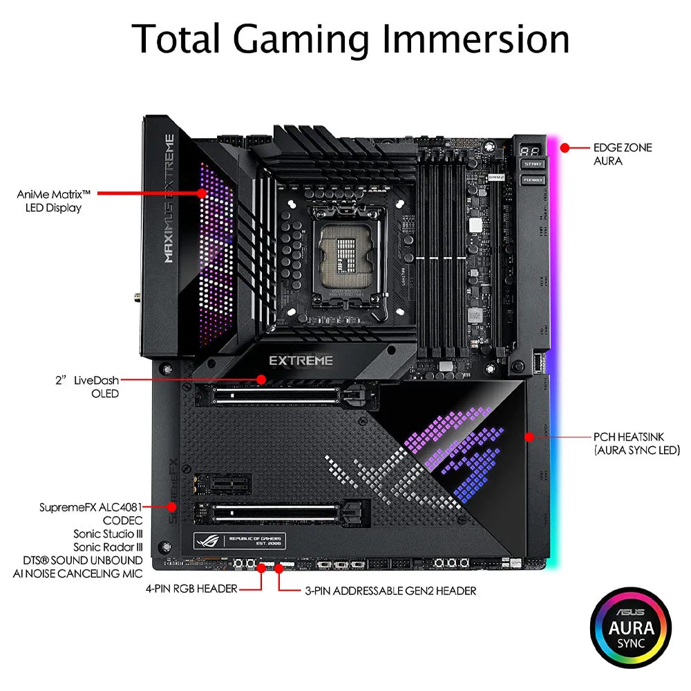 ASUS Z690 ROG MAXIMUS Z690 Extreme Intel Z690 LGA 1700 E-ATX Motherboard with WIFI 6E and Thunderbolt 4