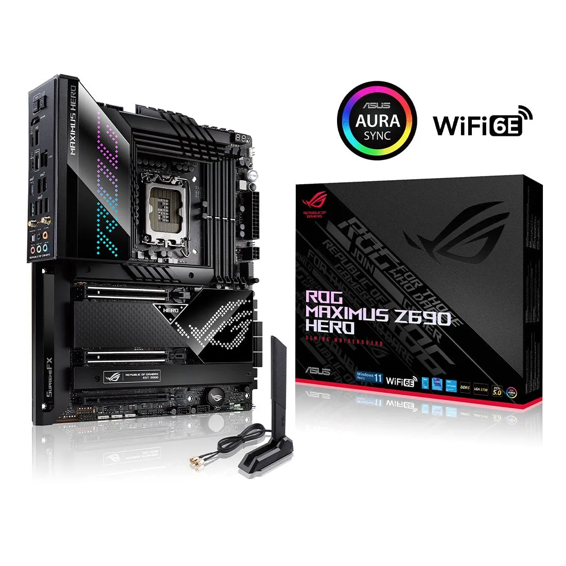 ASUS Z690 ROG MAXIMUS Z690 Hero WIFI Intel Z690 LGA 1700 ATX Motherboard with PCIe 5.0 WIFI 6E and Dual Thunderbolt 4