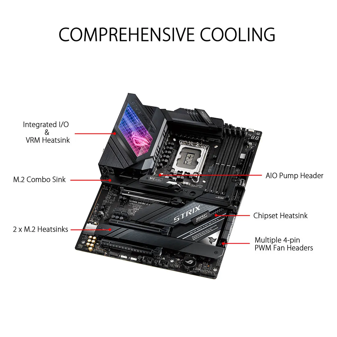 ASUS Z690 ROG STRIX Z690-E GAMING WIFI Intel Z690 LGA 1700 ATX Motherboard with PCIe 5.0 WIFI 6E and Five M.2 Slots