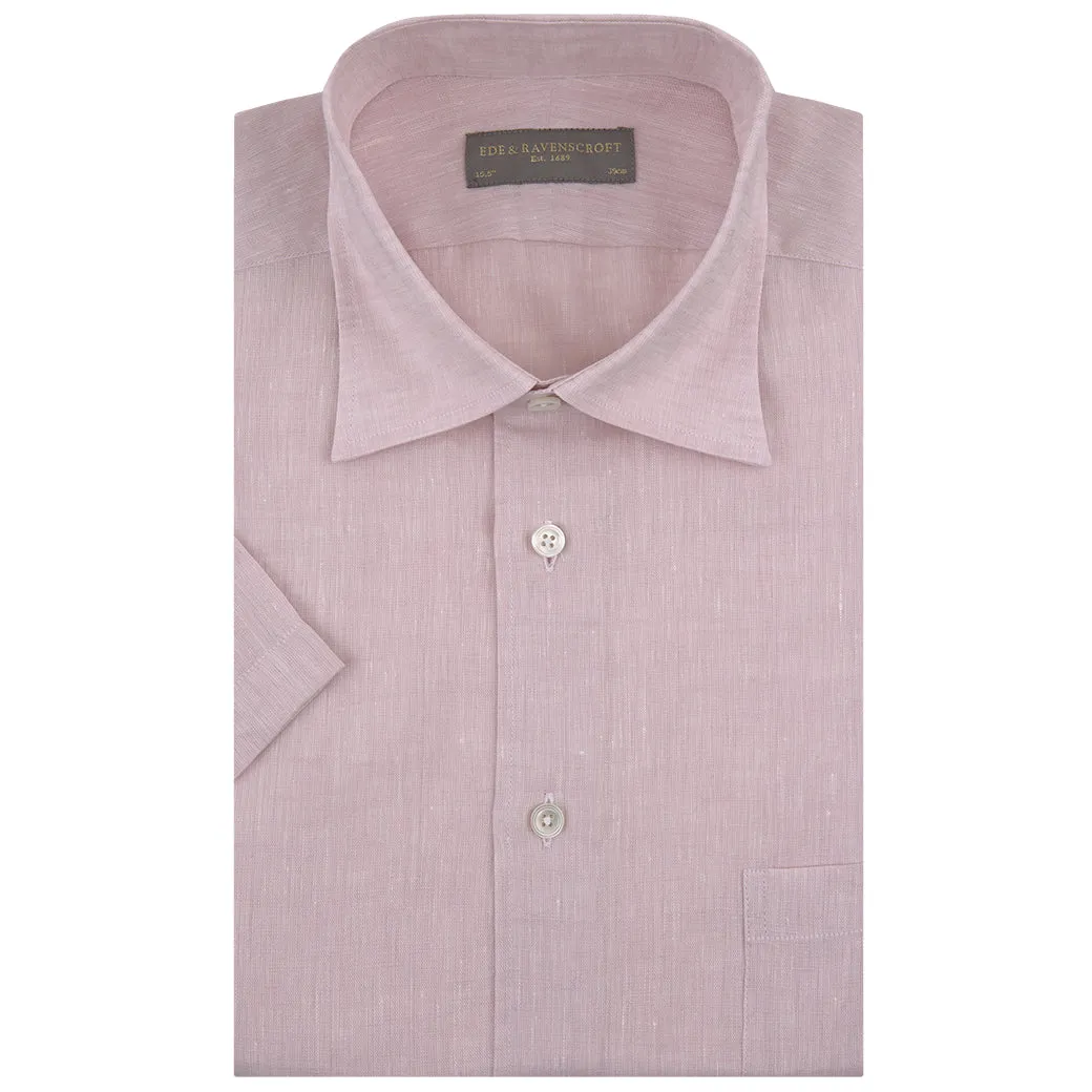 Aubrey Pale Pink Short Sleeve Linen Shirt