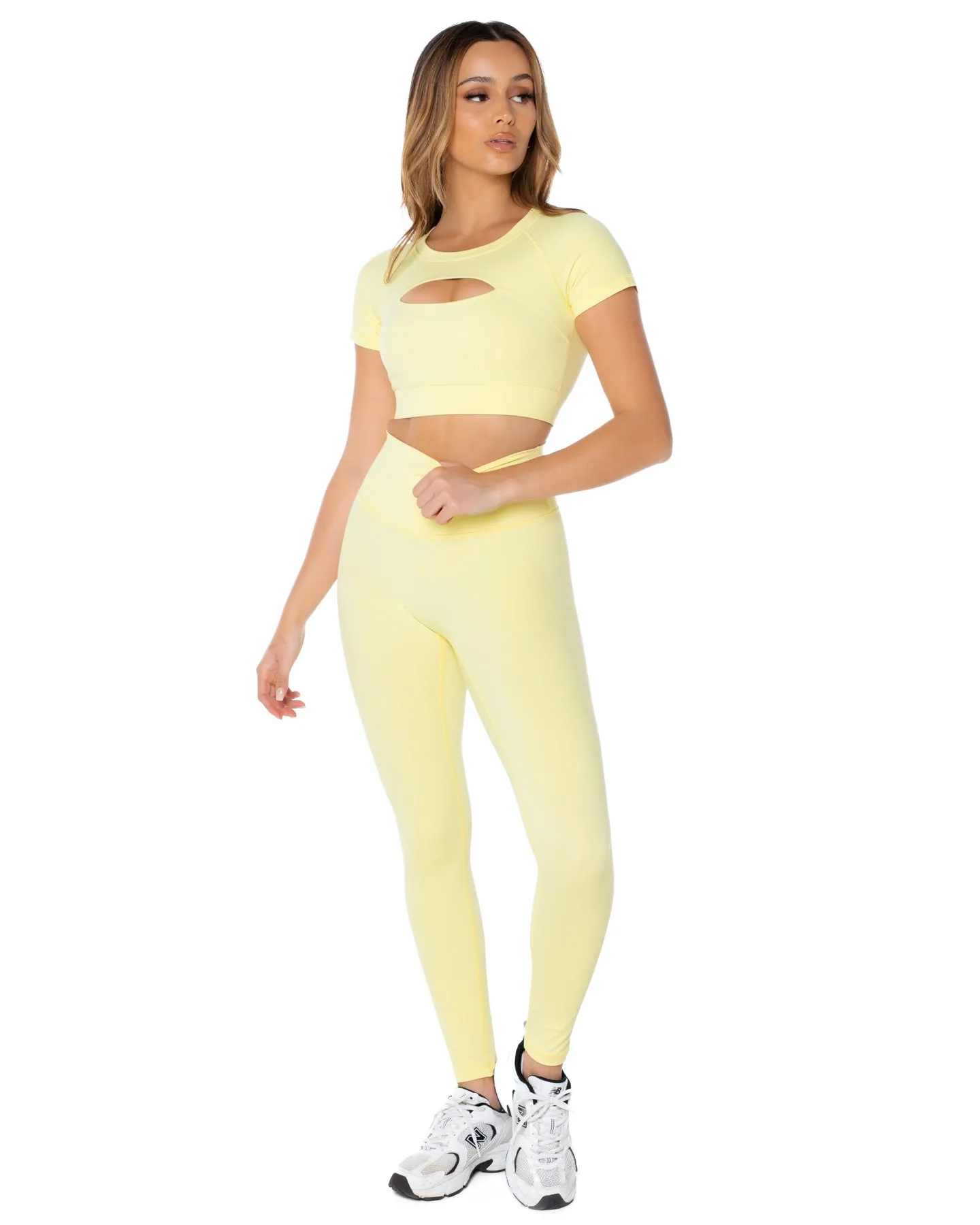 Aura Scrunch Leggings - Soft Yellow