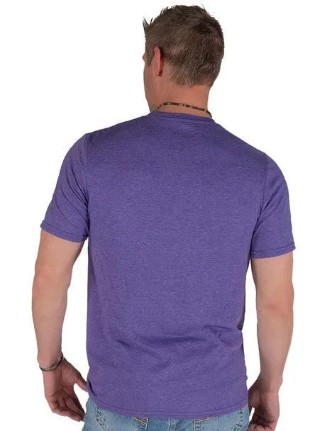 B Tuff Mens Left Chest Logo Purple Cotton Blend S/S T-Shirt