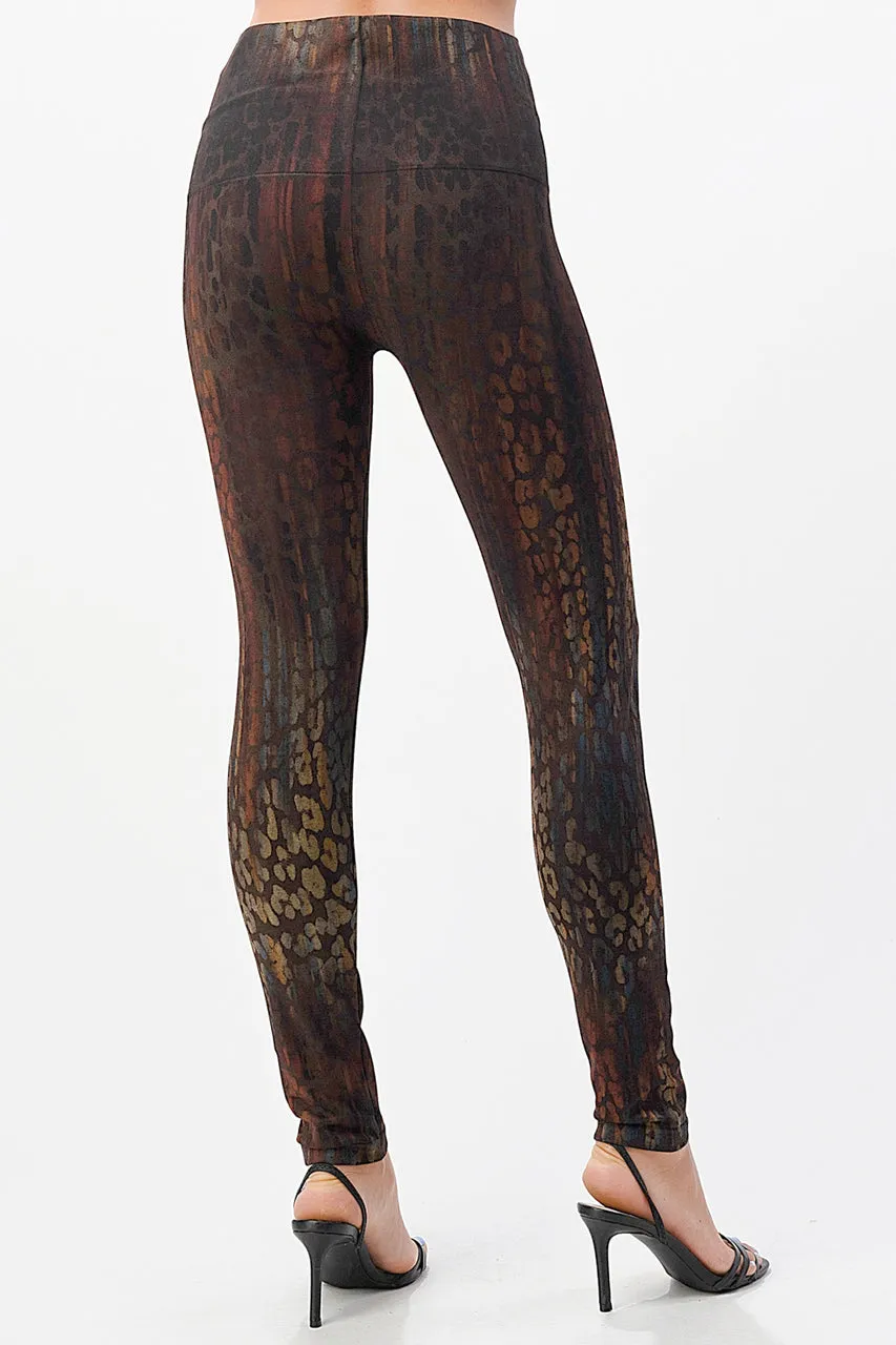 B4292CG High Waist Full Length Legging - Chocolate