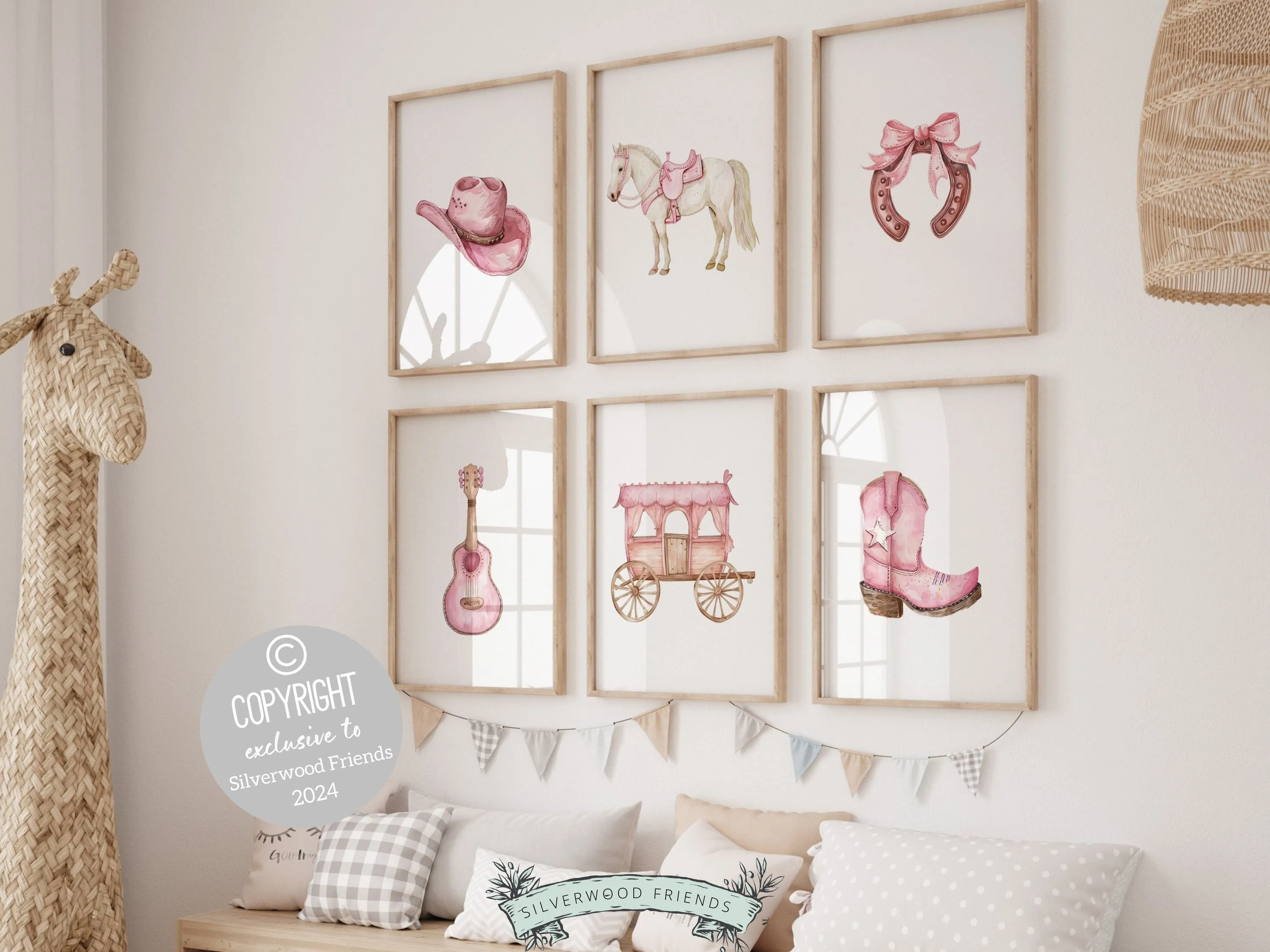 Baby Girl Western Nursery Prints - 001