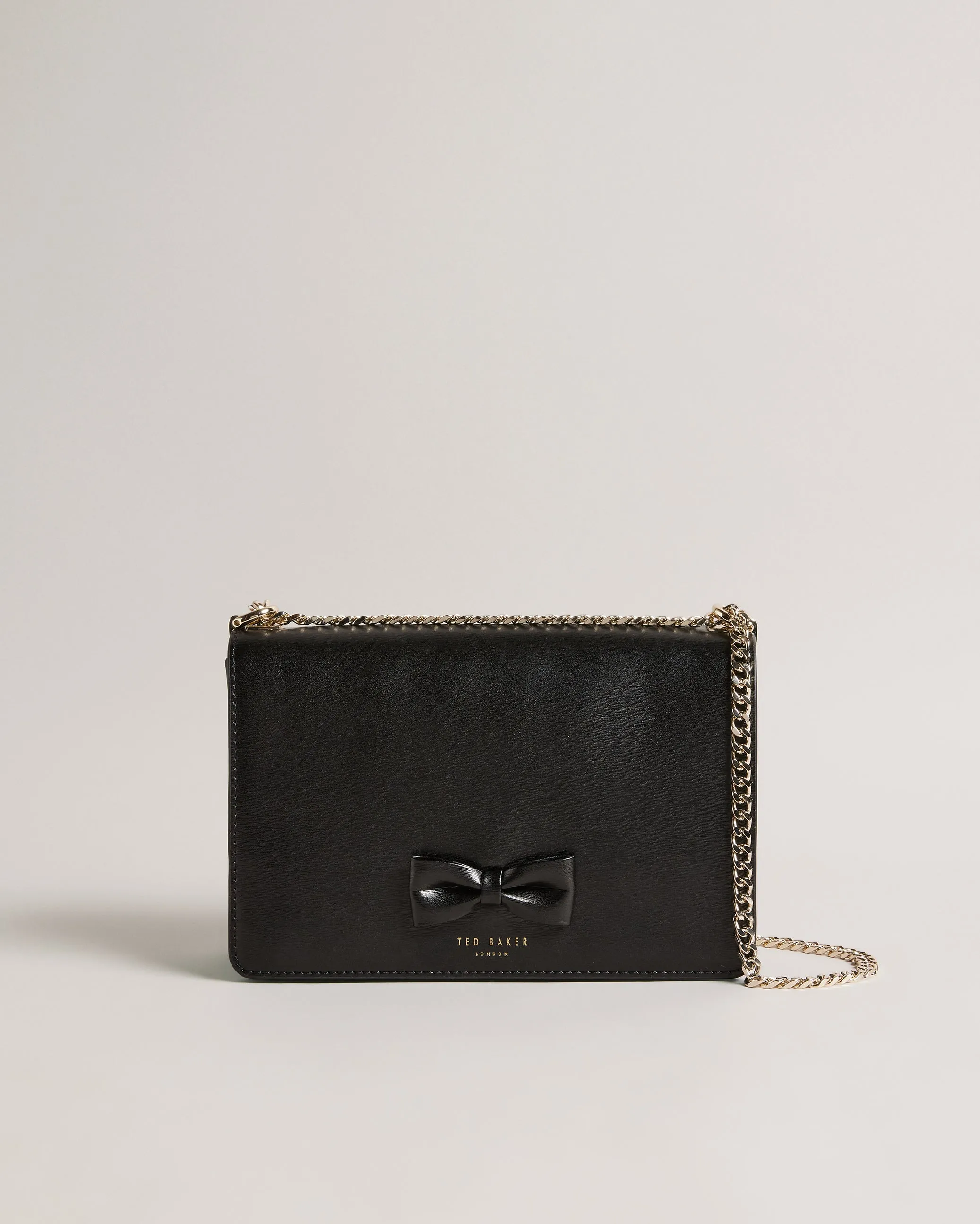 Baeleen Bow Detail Leather Cross Body Bag Black