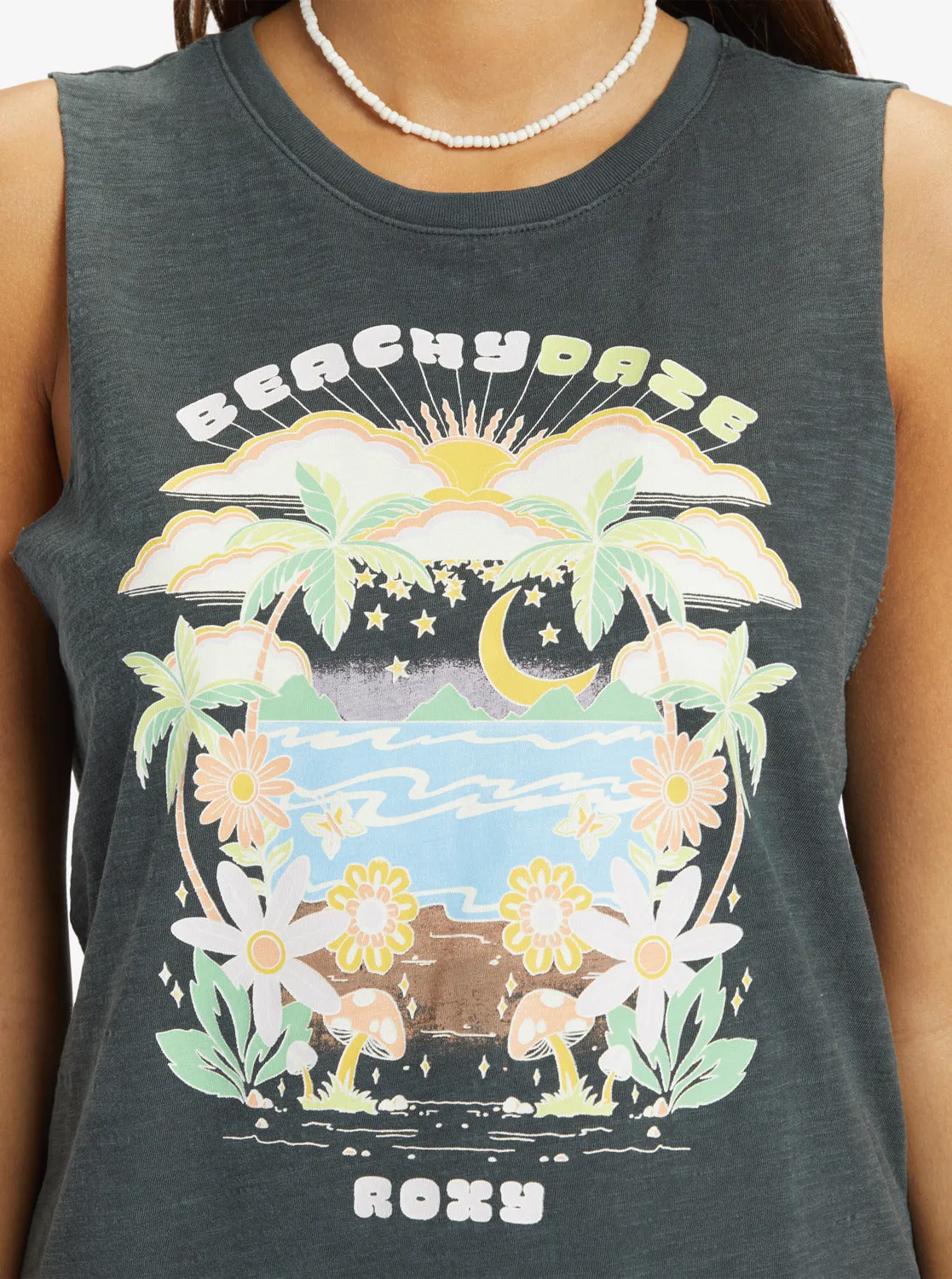 Beachy Days Muscle Tank - Anthracite