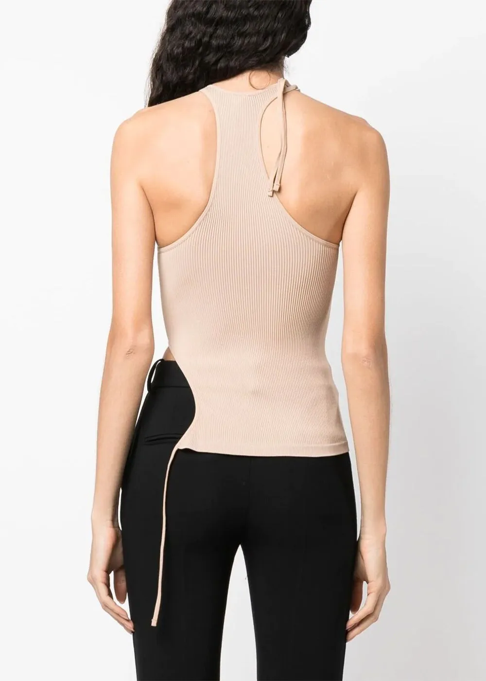 Beige Halterneck Tank Top