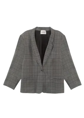 Bett Soft Tailored Blazer - Blue Grey Plaid - BAACALxBECCA