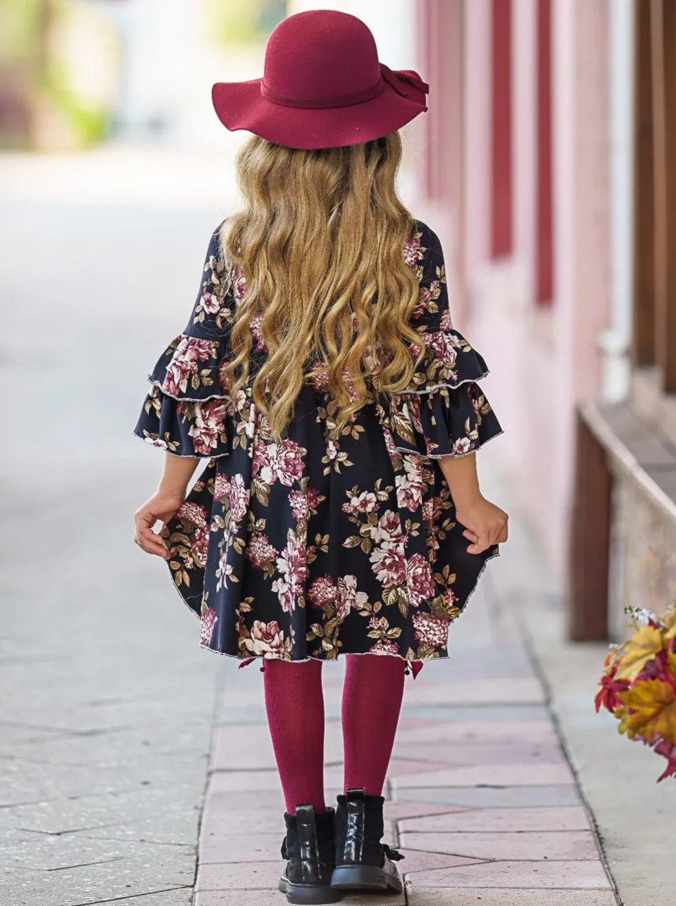 Better In Black Floral Hi-Lo Dress