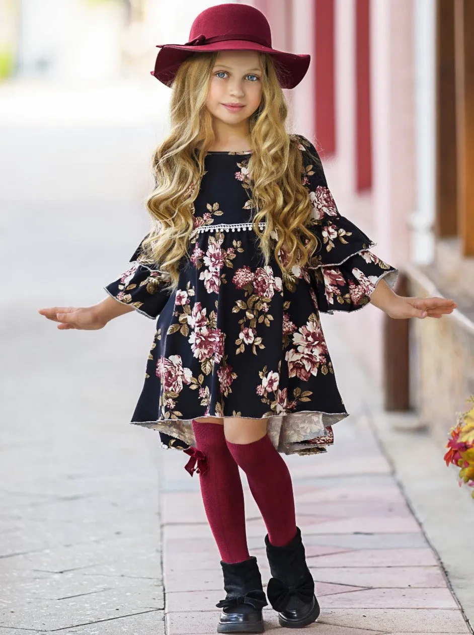 Better In Black Floral Hi-Lo Dress