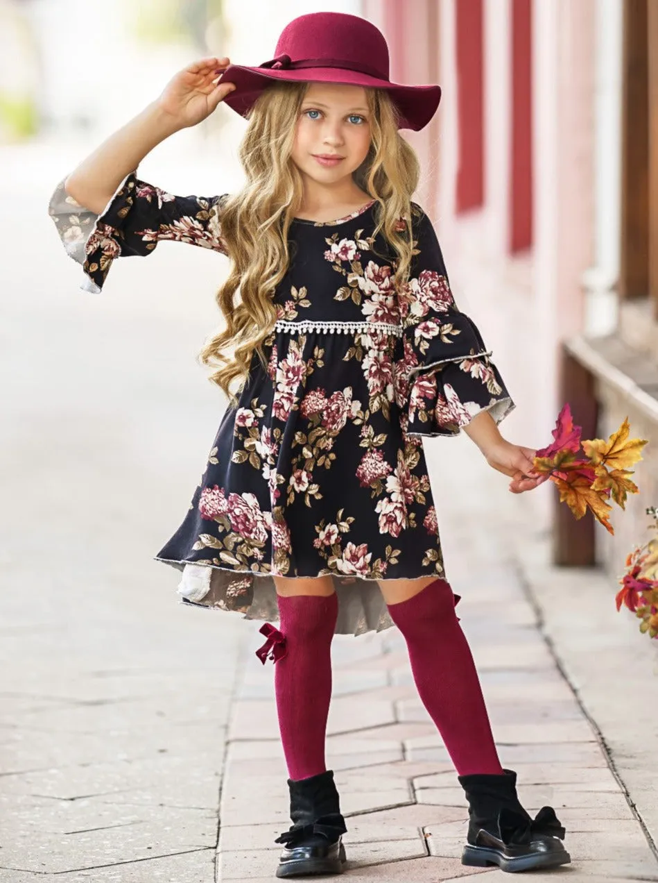 Better In Black Floral Hi-Lo Dress