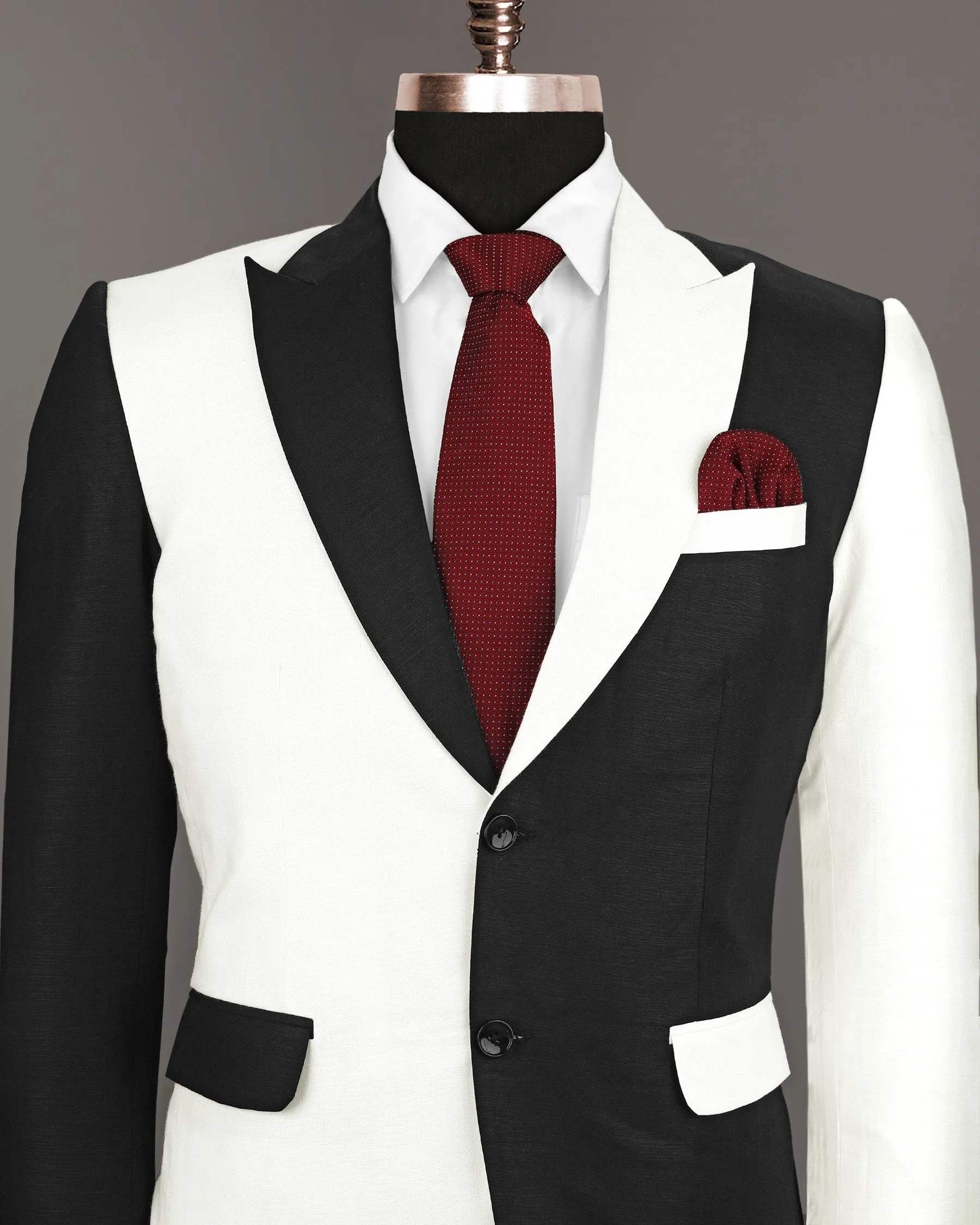 Black & White Luxurious Linen Blazer