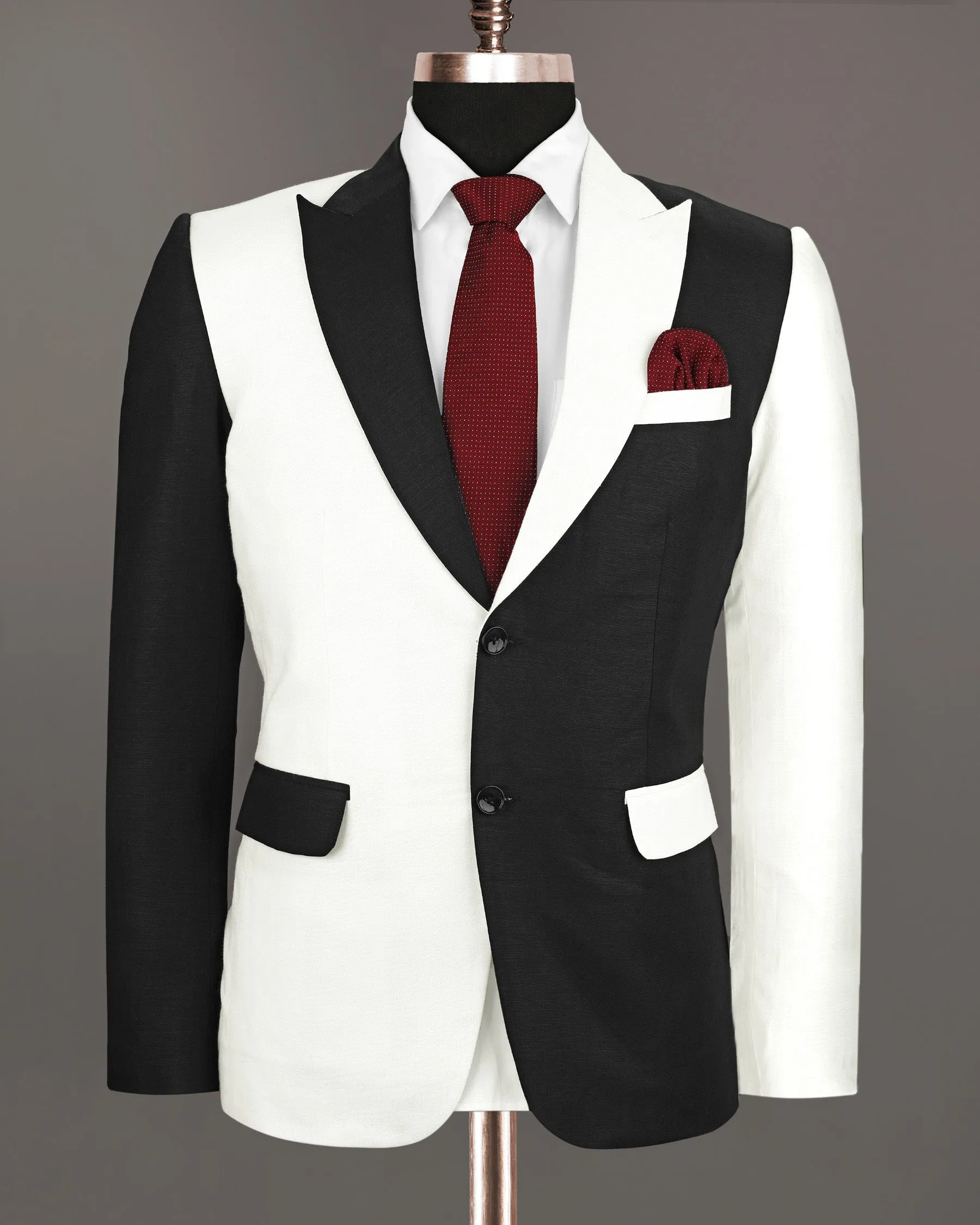 Black & White Luxurious Linen Blazer