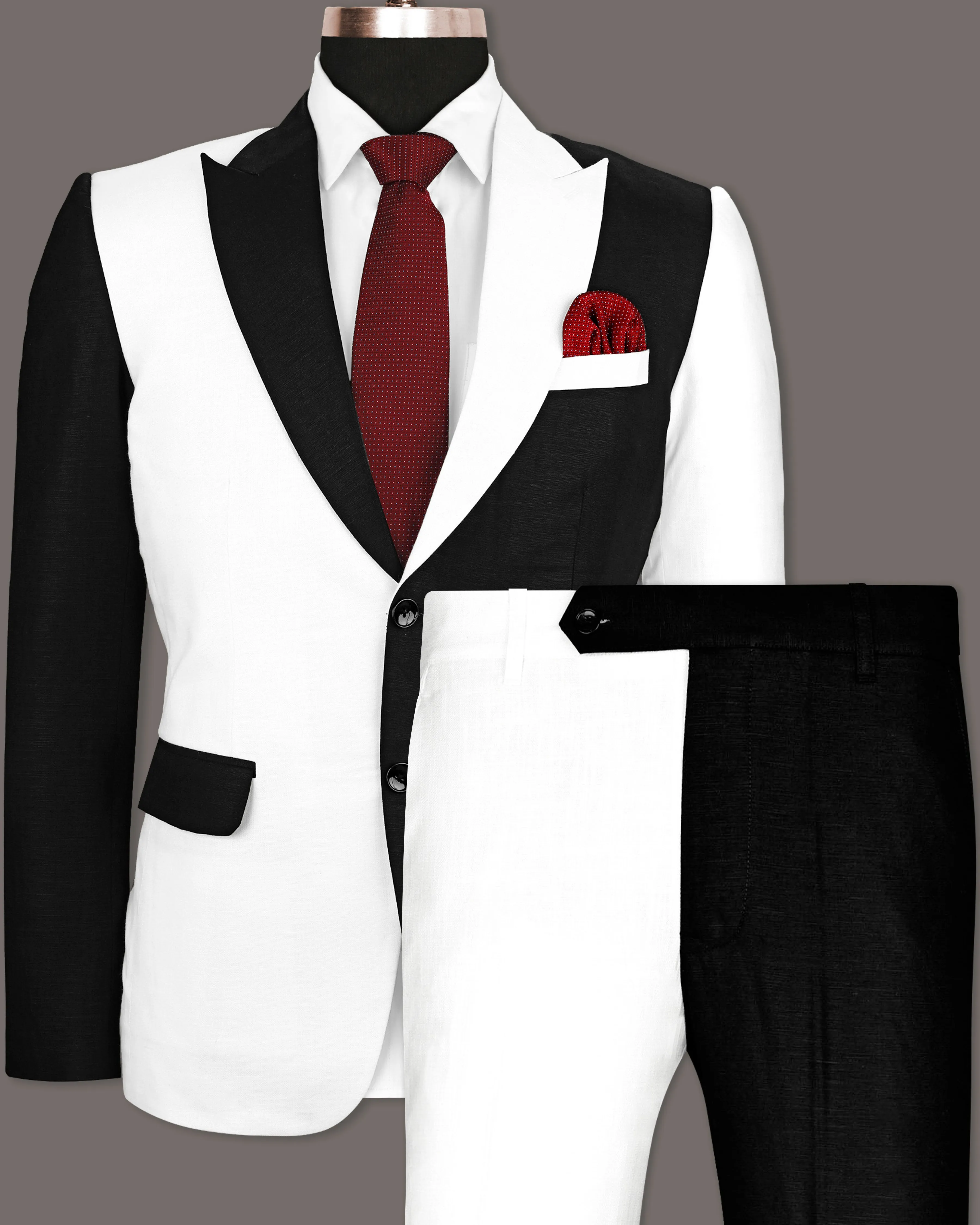 Black & White Luxurious Linen Suit