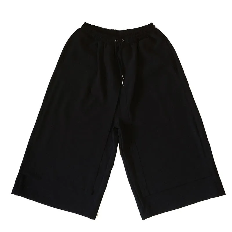 Black Straight Cropped Pants