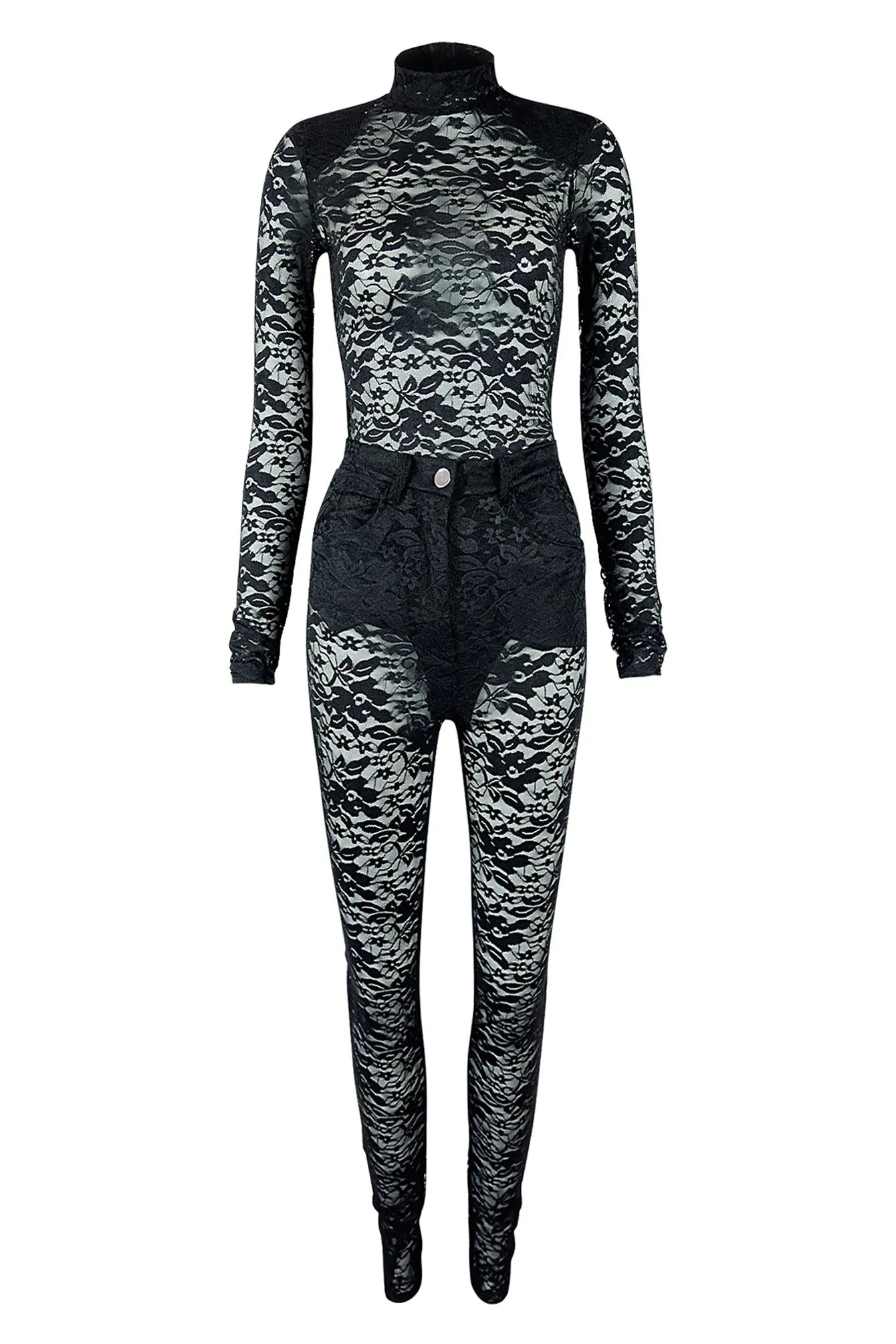 Bonita Lace Long Sleeve Bodysuit & Pants SET